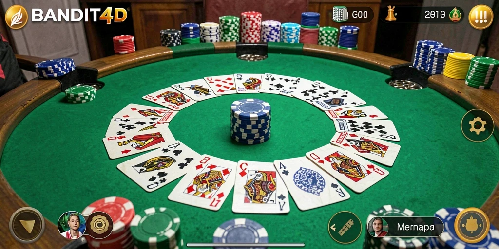 Tampilan seru gameplay Gaple di BANDIT4D.