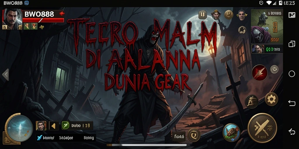 Screenshot gameplay BWO888 menampilkan suasana Horror yang gelap dan mencekam.