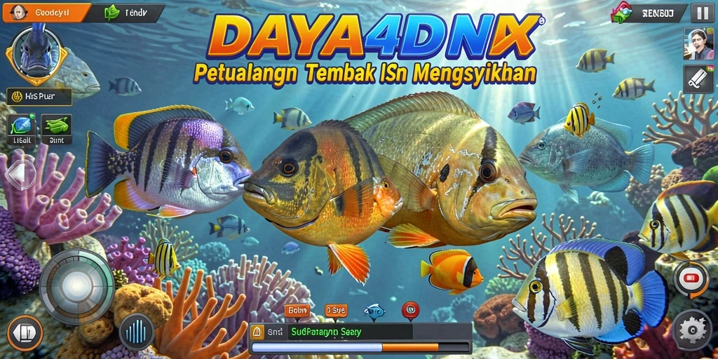 Gameplay seru DAYA4D dengan berbagai jenis ikan untuk ditangkap.