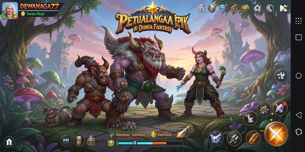 Tampilan gameplay DEWANAGA77 menakjubkan dengan petualangan seru.