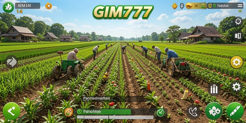 Screenshot GIM777 menampilkan aktivitas bertani yang seru dan mengasyikkan.