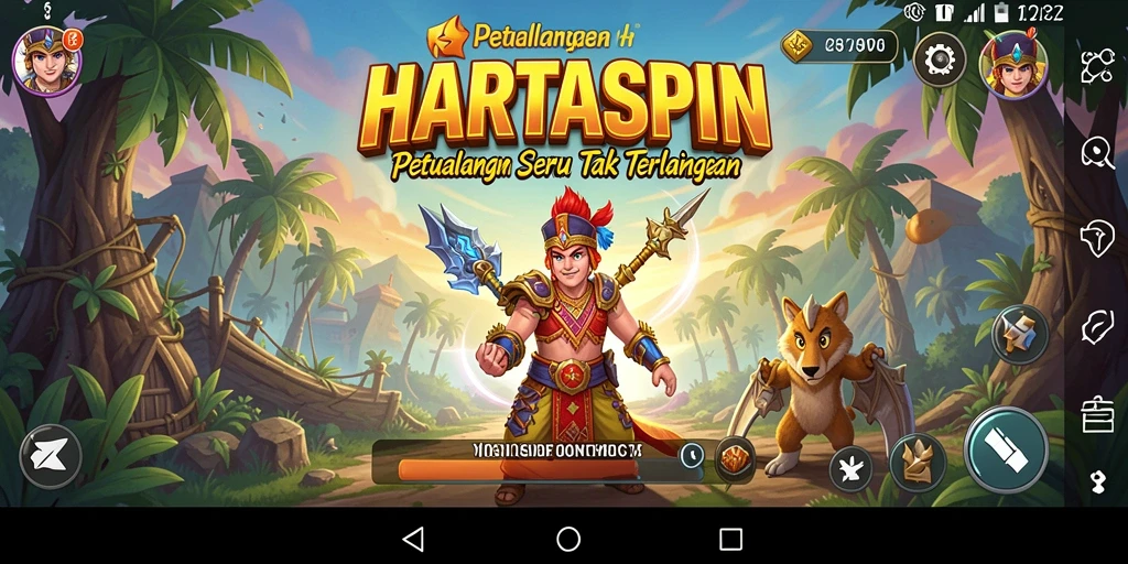 Screenshot gameplay HARTASPIN yang menampilkan petualangan mendebarkan.