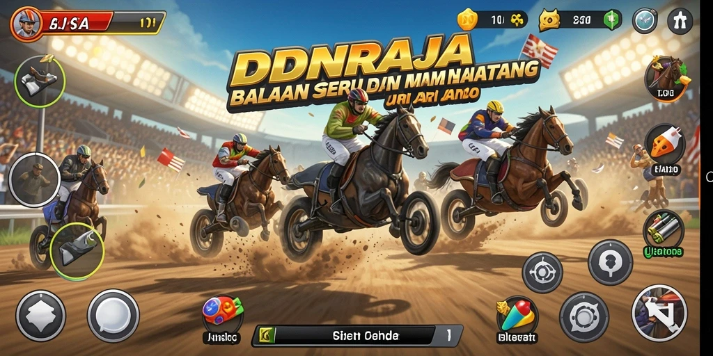 Gameplay balapan menegangkan dengan berbagai mobil dan lintasan.
