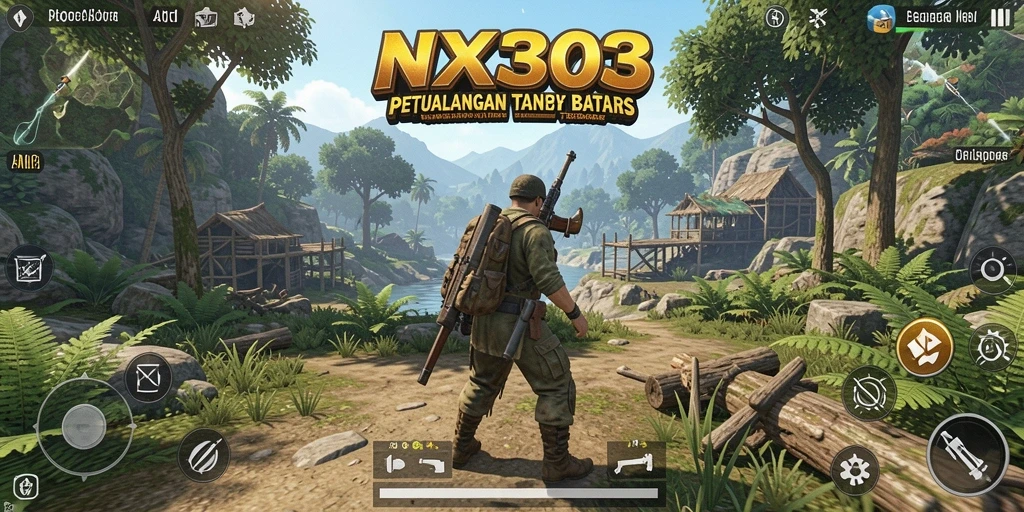 Screenshot gameplay NX303 yang menampilkan petualangan di dunia terbuka.