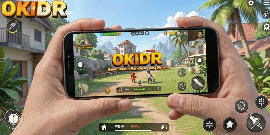 Tampilan gameplay OKIDR yang penuh warna dan interaktif.