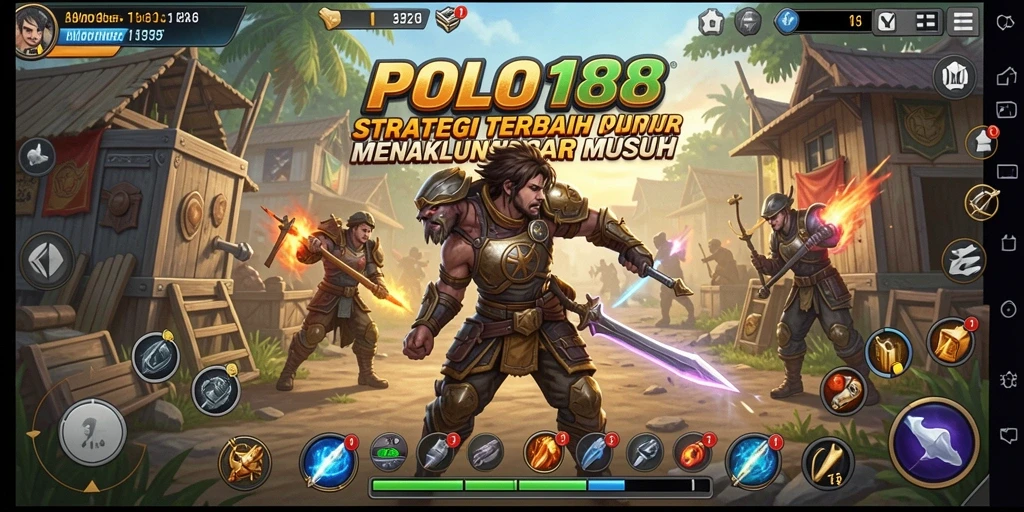Tampilan gameplay <strong>POLO188</strong> menampilkan pertempuran strategi yang intens.