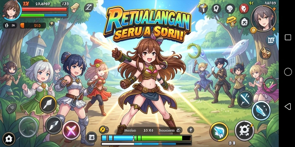 Tampilan gameplay RAP89 yang menarik dengan karakter anime ikonik.
