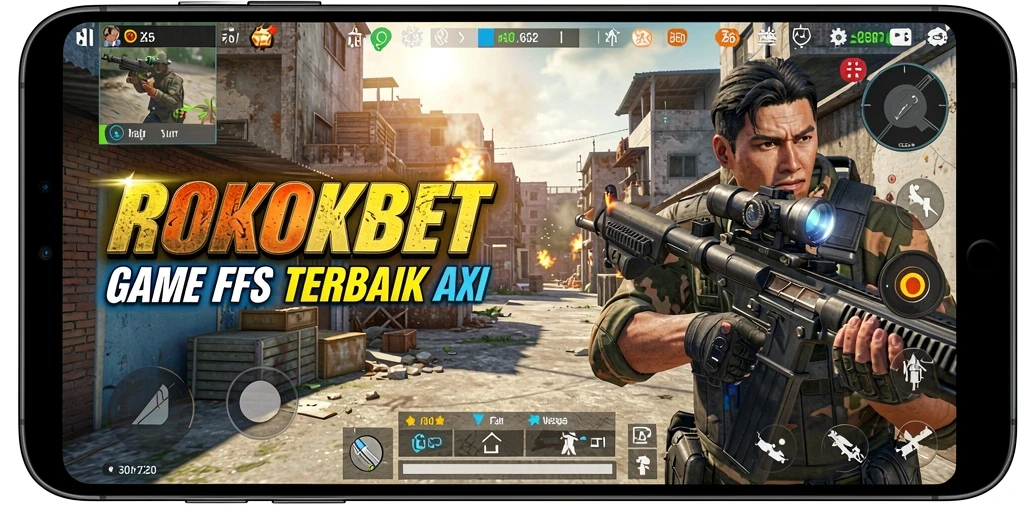 Tangkapan layar ROKOKBET menampilkan aksi menembak yang seru dan mendebarkan.